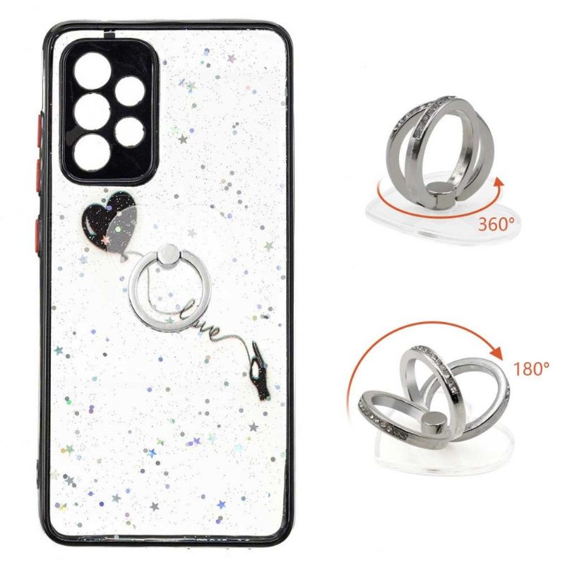 Hoesje voor Samsung Galaxy A52 5G / A52 4G / A52s 5G Vliegende Hartballon Met Ring