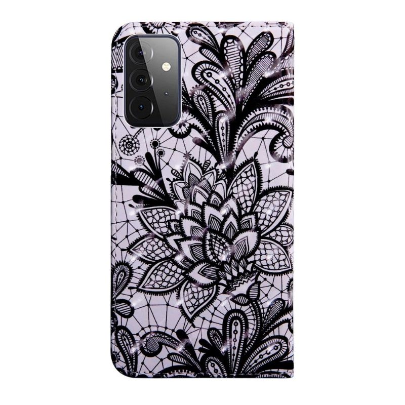 Leren Hoesje voor Samsung Galaxy A52 5G / A52 4G / A52s 5G Bescherming Bloemenkant