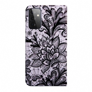 Leren Hoesje voor Samsung Galaxy A52 5G / A52 4G / A52s 5G Bescherming Bloemenkant