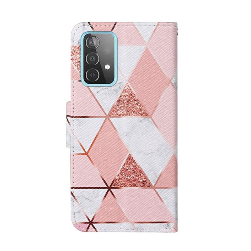 Leren Hoesje voor Samsung Galaxy A52 5G / A52 4G / A52s 5G Bescherming Chique Geometrie