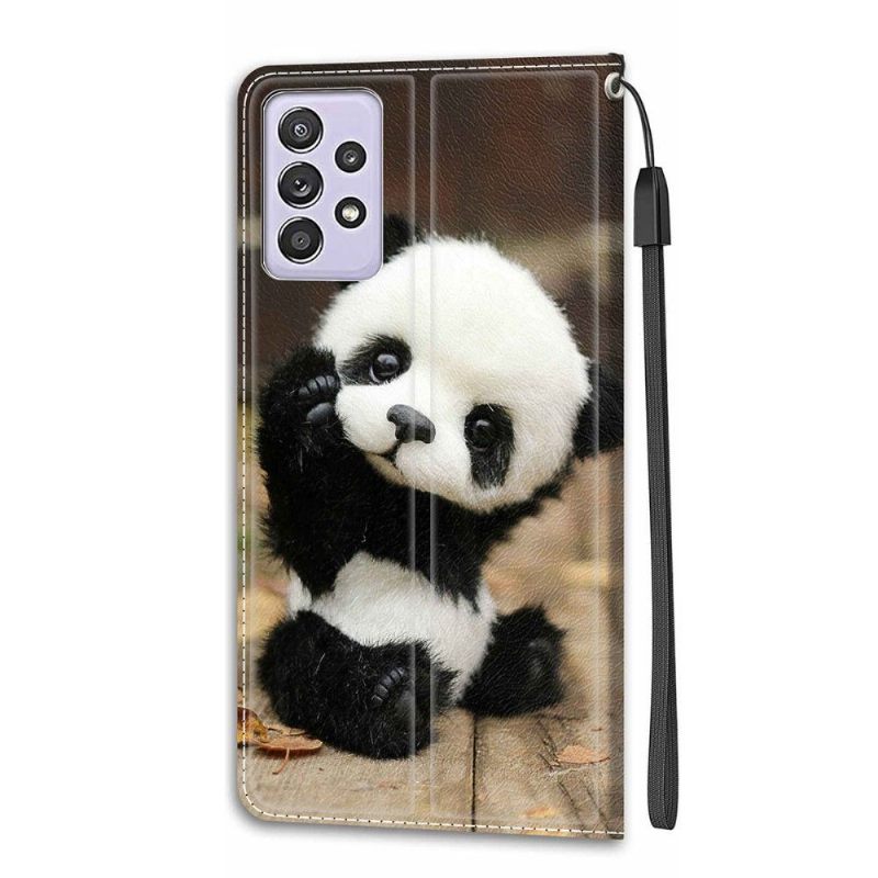 Leren Hoesje voor Samsung Galaxy A52 5G / A52 4G / A52s 5G Kleine Panda