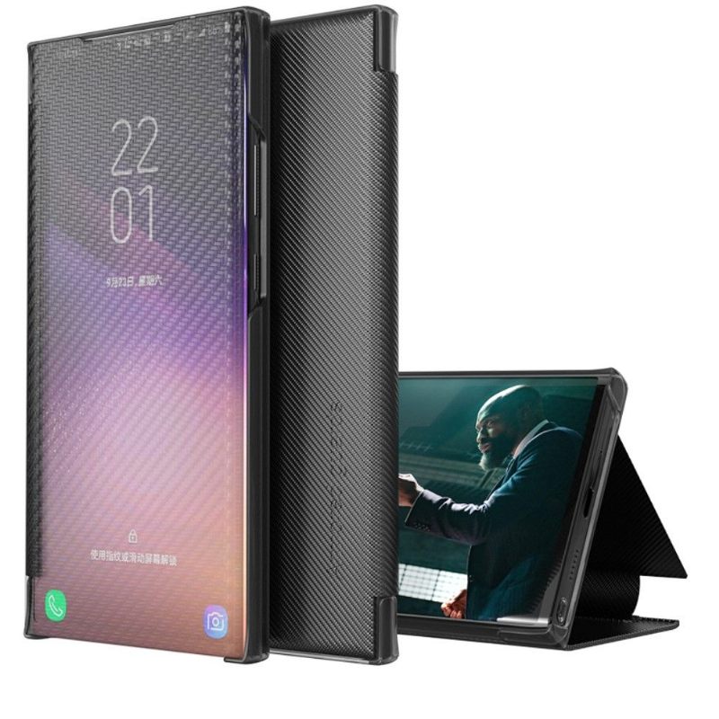 Telefoonhoesje voor Samsung Galaxy A52 5G / A52 4G / A52s 5G Anti-fall Folio-hoesje Koolstofvezel