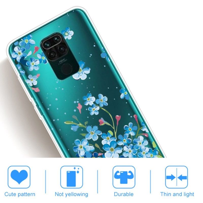 Hoesje voor Xiaomi Redmi Note 9 Anti-fall Blauwe Bloemen