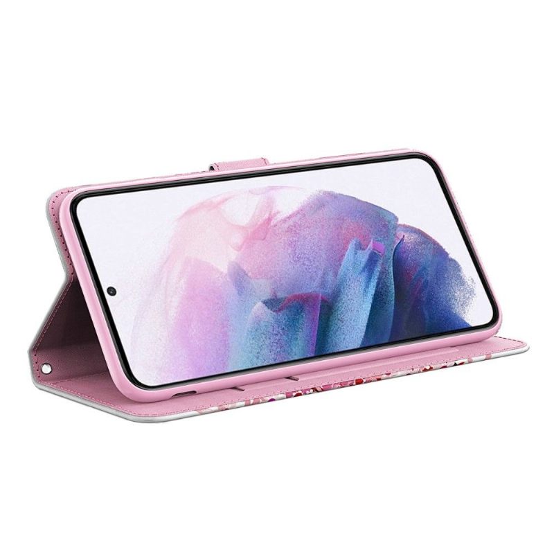 Flip Case voor Google Pixel 6 Pro Sprankelende Blauwe Vlinders