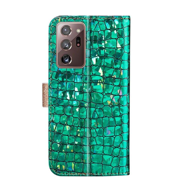 Cover voor Samsung Galaxy Note 20 Ultra Glamour Pailletten Met Krokodileffect