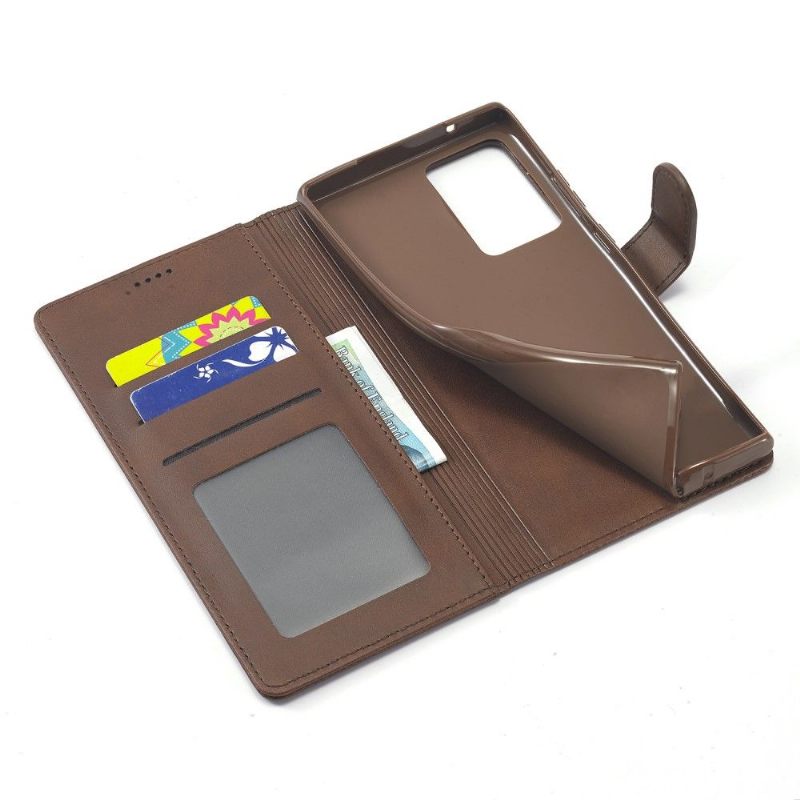 Cover voor Samsung Galaxy Note 20 Ultra Portemonnee Leren Leren Portemonnee Met Tommy-effect