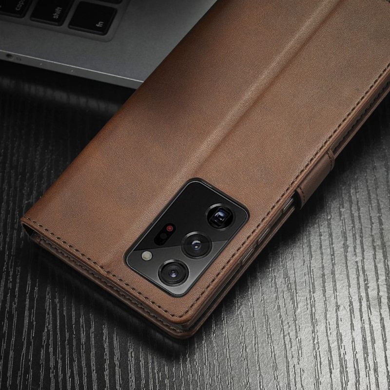 Cover voor Samsung Galaxy Note 20 Ultra Portemonnee Leren Leren Portemonnee Met Tommy-effect