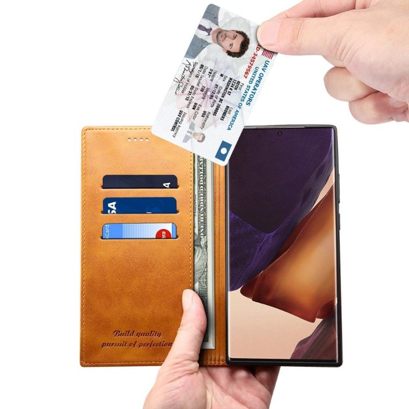 Folio-hoesje voor Samsung Galaxy Note 20 Ultra Anti-fall Folio Flip Style Leer