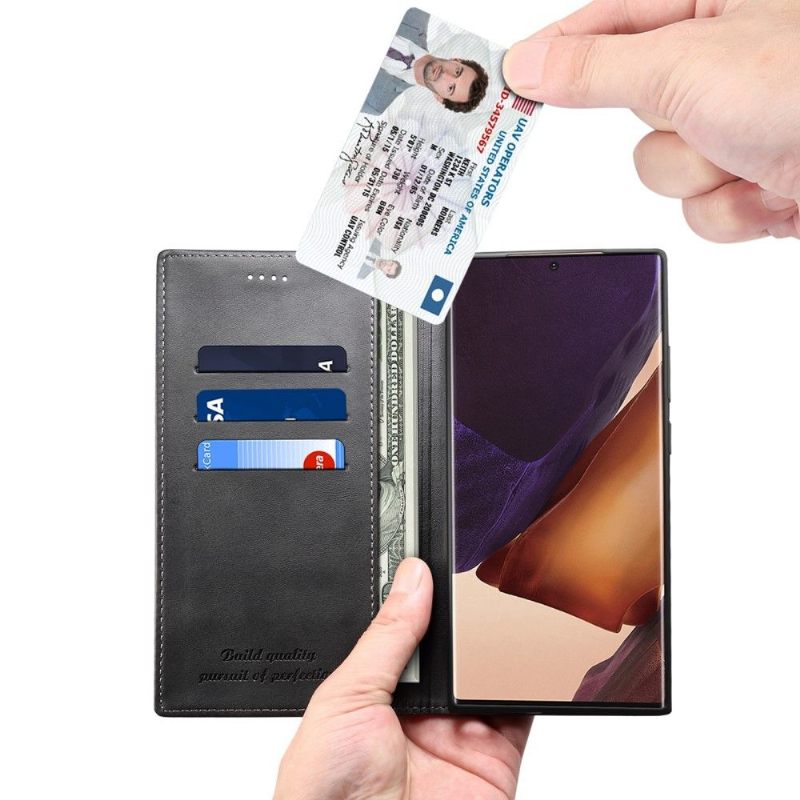 Folio-hoesje voor Samsung Galaxy Note 20 Ultra Anti-fall Folio Flip Style Leer