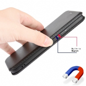 Folio-hoesje voor Samsung Galaxy Note 20 Ultra Anti-fall Koolstofvezeleffect