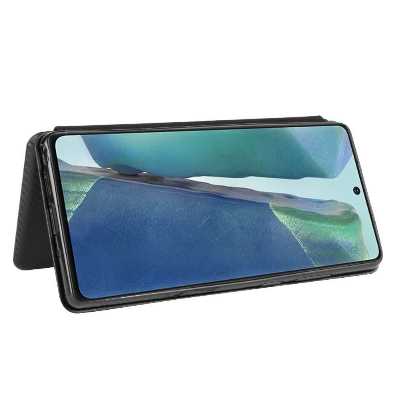 Folio-hoesje voor Samsung Galaxy Note 20 Ultra Anti-fall Koolstofvezeleffect