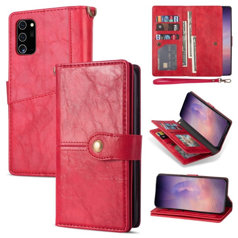 Folio-hoesje voor Samsung Galaxy Note 20 Ultra Anti-fall Retro Stijl Multi Compartimenten