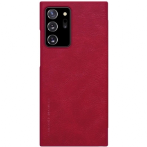 Folio-hoesje voor Samsung Galaxy Note 20 Ultra Qin Ledereffect - Rood