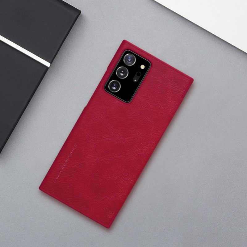 Folio-hoesje voor Samsung Galaxy Note 20 Ultra Qin Ledereffect - Rood