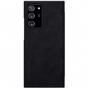 Folio-hoesje voor Samsung Galaxy Note 20 Ultra Qin Ledereffect - Zwart