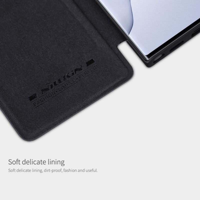 Folio-hoesje voor Samsung Galaxy Note 20 Ultra Qin Ledereffect - Zwart