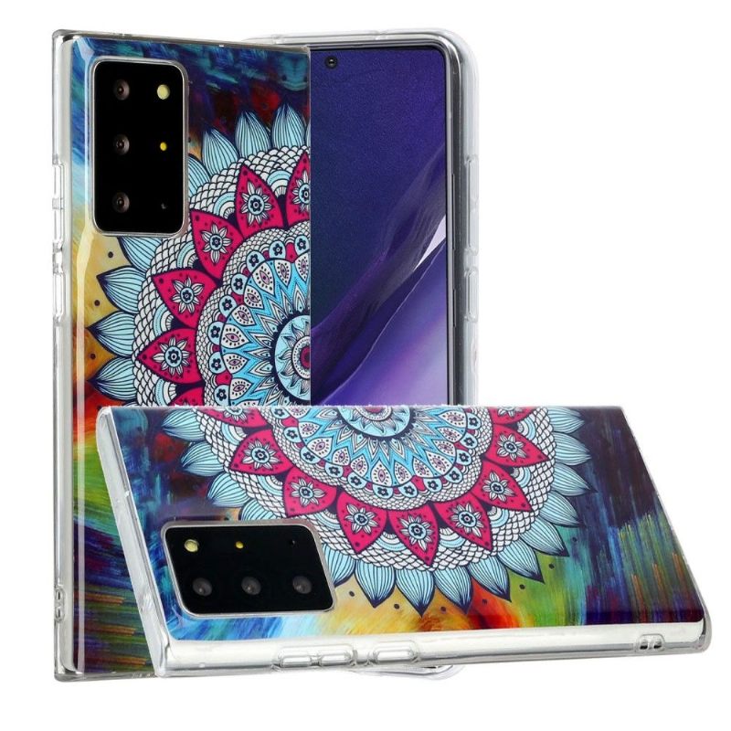 Hoesje voor Samsung Galaxy Note 20 Ultra Lichtgevende Kleurrijke Mandala