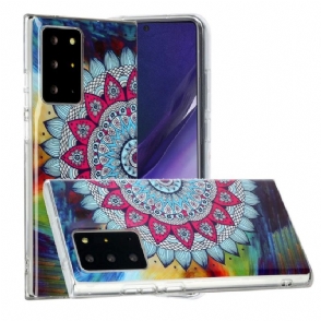 Hoesje voor Samsung Galaxy Note 20 Ultra Lichtgevende Kleurrijke Mandala