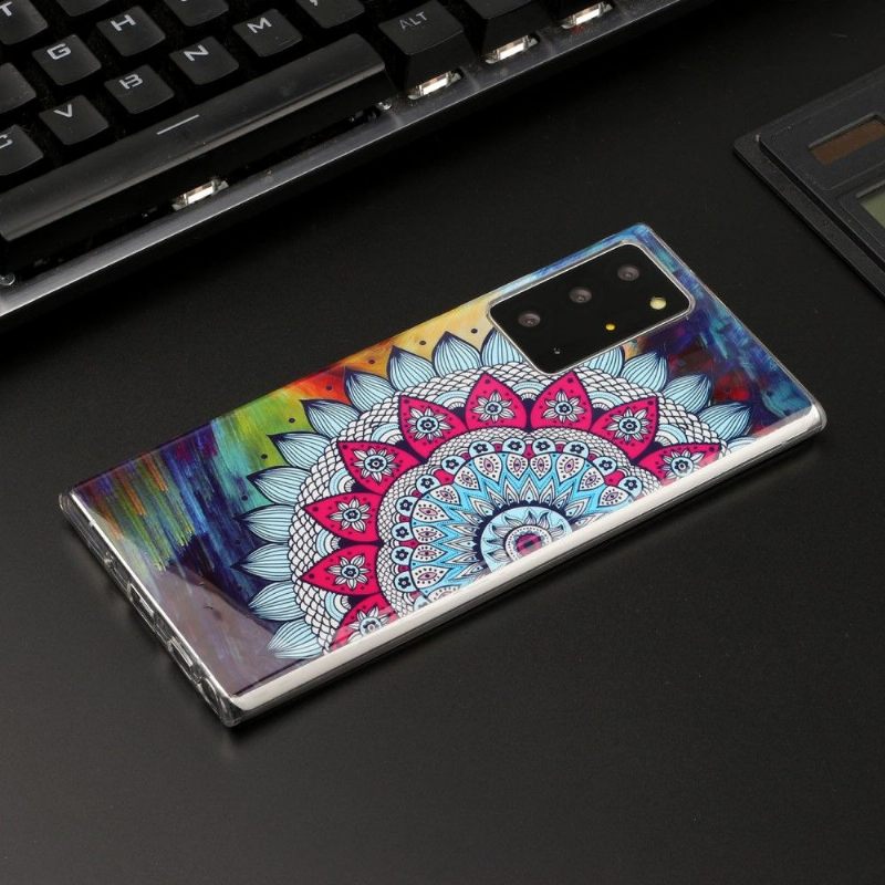 Hoesje voor Samsung Galaxy Note 20 Ultra Lichtgevende Kleurrijke Mandala