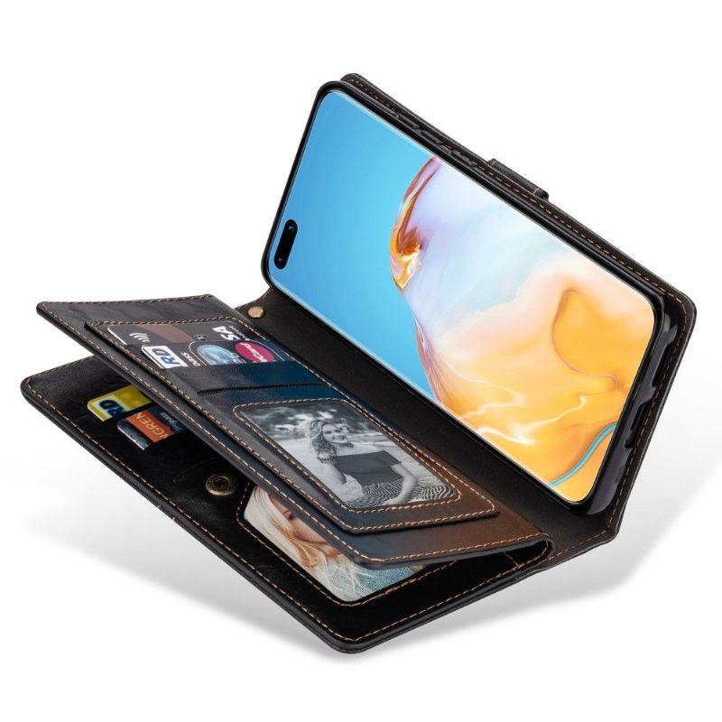 Folio-hoesje voor Huawei P40 Retro Stijl Multi Compartimenten