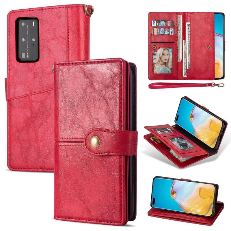 Folio-hoesje voor Huawei P40 Retro Stijl Multi Compartimenten