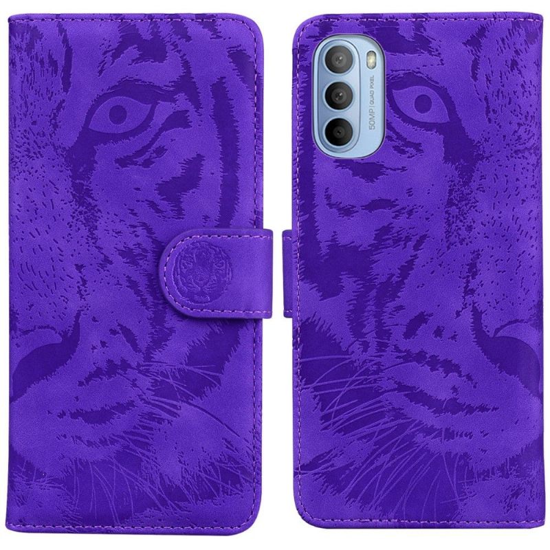 Case voor Motorola Moto G31 / Moto G41 Tijger Met Reliëf