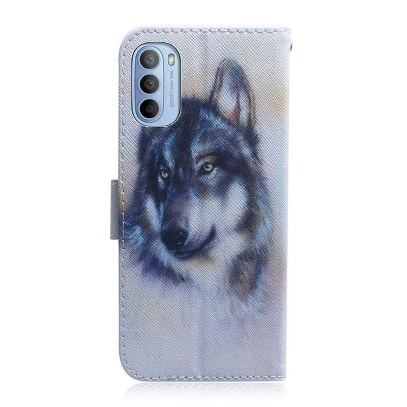 Cover voor Motorola Moto G31 / Moto G41 Ondersteuningsfunctie Voor Wolfpatroon