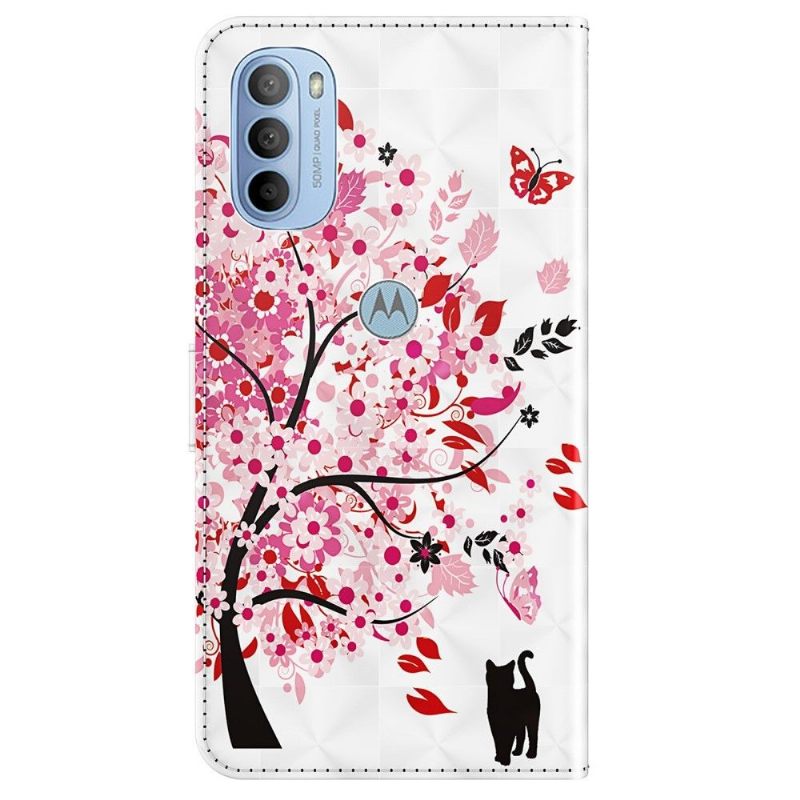 Folio-hoesje voor Motorola Moto G31 / Moto G41 Bloemenboom