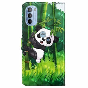 Folio-hoesje voor Motorola Moto G31 / Moto G41 Neergestreken Panda