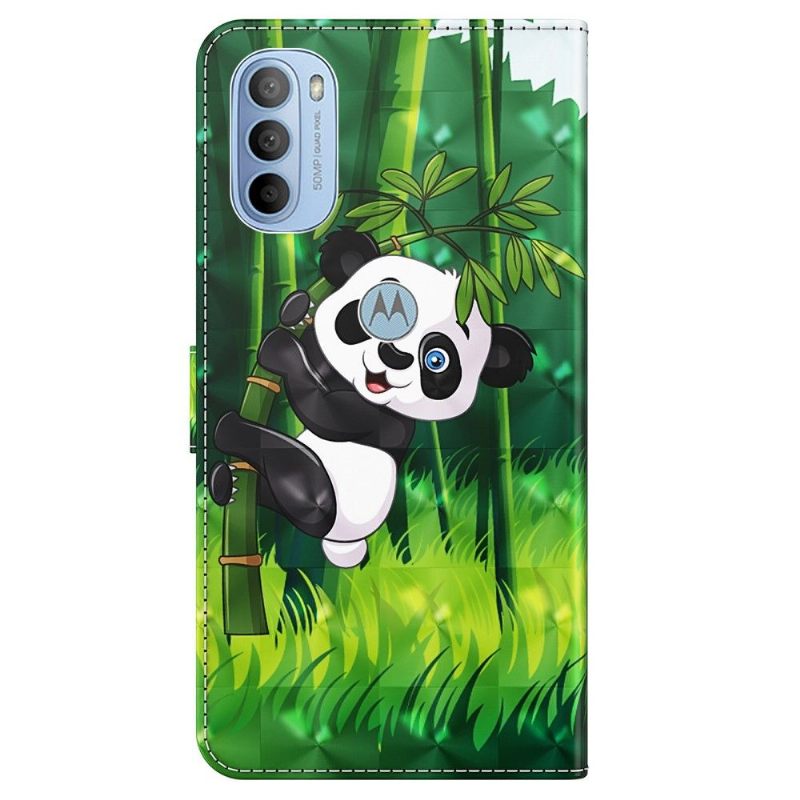 Folio-hoesje voor Motorola Moto G31 / Moto G41 Neergestreken Panda