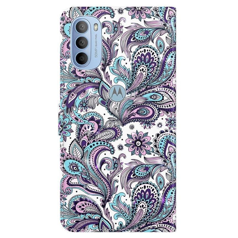 Folio-hoesje voor Motorola Moto G31 / Moto G41 Paisley-bloem