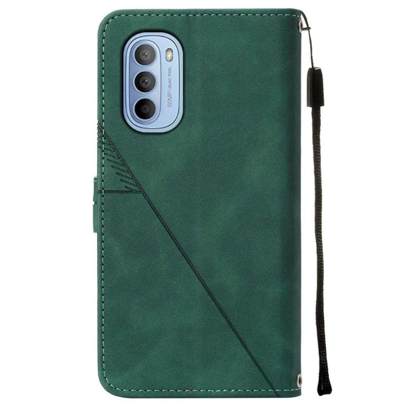 Leren Hoesje voor Motorola Moto G31 / Moto G41 Geometrisch Ontwerp Leereffect