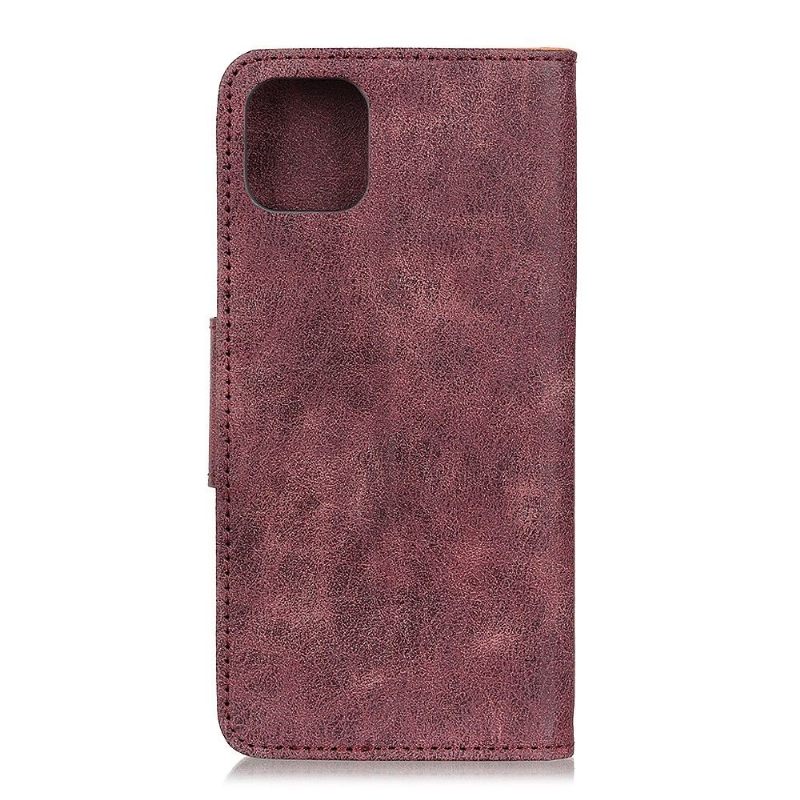 Cover voor iPhone 12 Pro Max Anti-fall Edouard Kunstleer Vintage