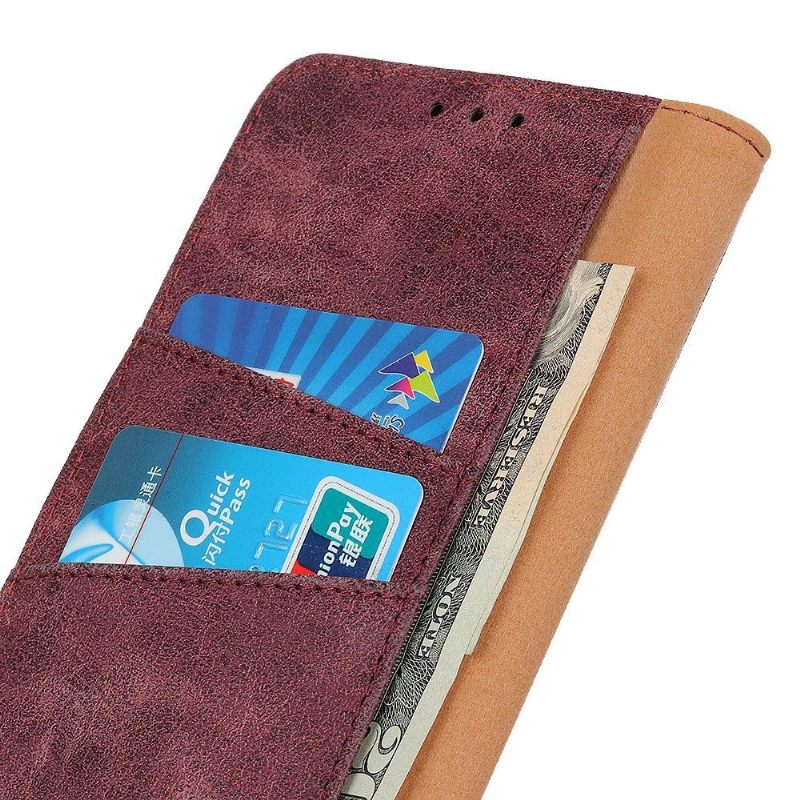 Cover voor iPhone 12 Pro Max Anti-fall Edouard Kunstleer Vintage