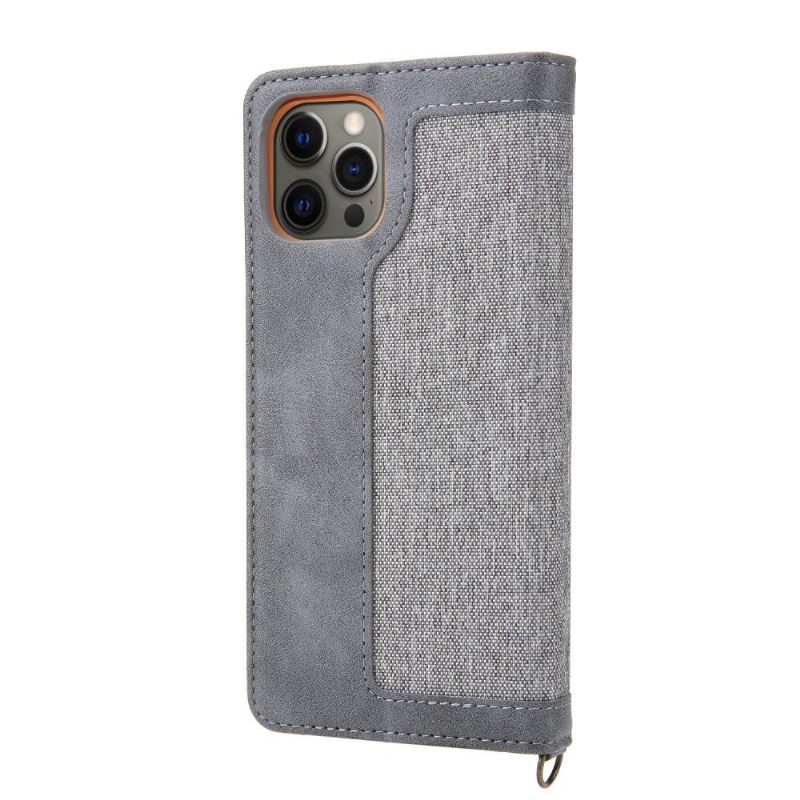 Flip Case voor iPhone 12 Pro Max Canvas Kunstleer