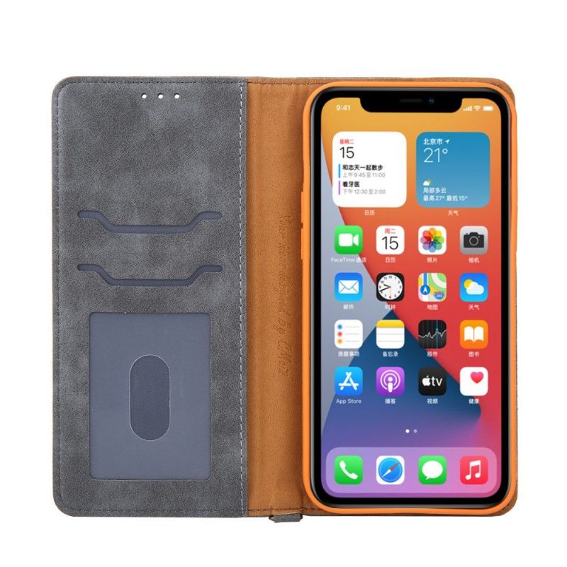 Flip Case voor iPhone 12 Pro Max Canvas Kunstleer