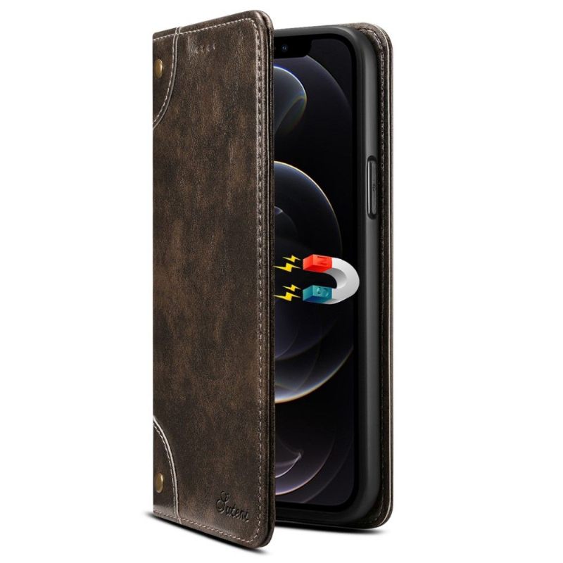 Folio-hoesje voor iPhone 12 Pro Max 055 Serie Flip Faux Leather