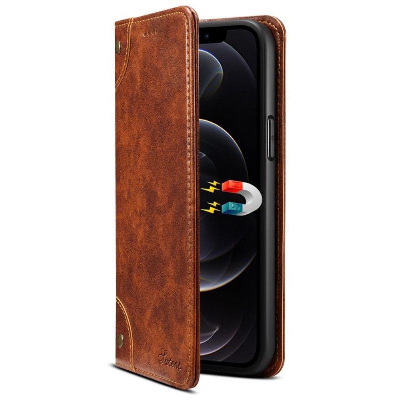 Folio-hoesje voor iPhone 12 Pro Max 055 Serie Flip Faux Leather