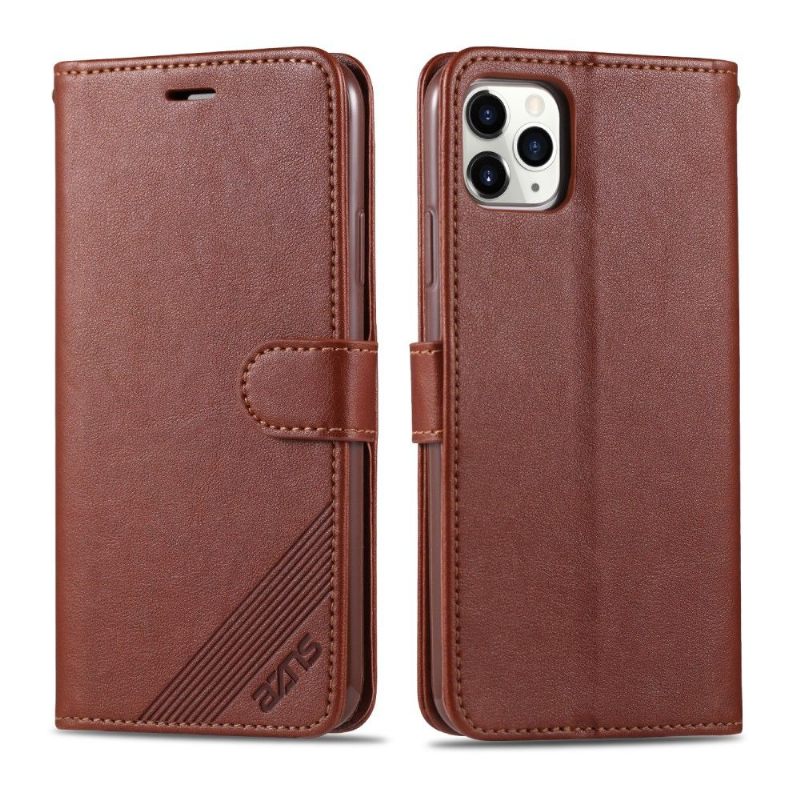 Folio-hoesje voor iPhone 12 Pro Max Anti-fall Azns Retro Leder Effect