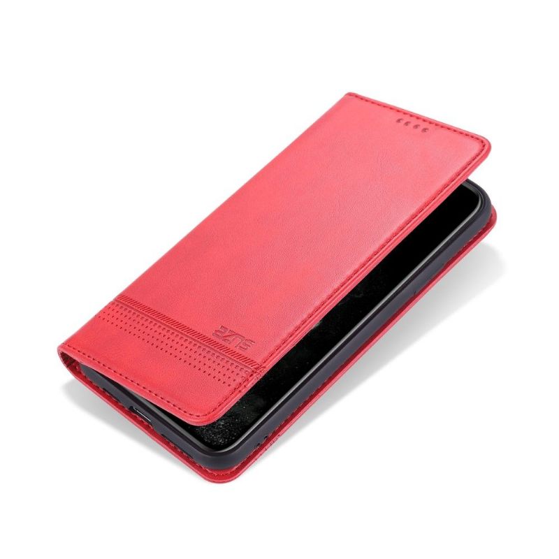 Folio-hoesje voor iPhone 12 Pro Max Azns Deluxe Leereffect