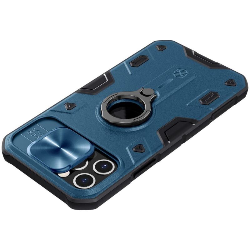 Hoesje voor iPhone 12 Pro Max Armor Case Met Lens Cover - Blauw