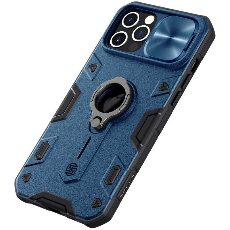 Hoesje voor iPhone 12 Pro Max Armor Case Met Lens Cover - Blauw