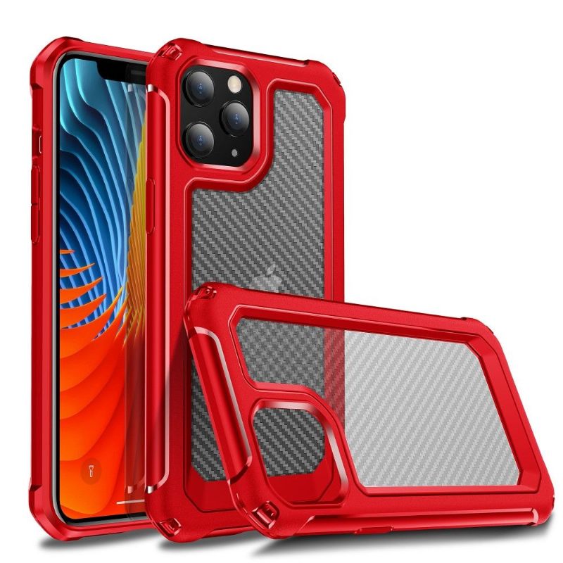 Hoesje voor iPhone 12 Pro Max Doorzichtige Koolstofvezelstijl