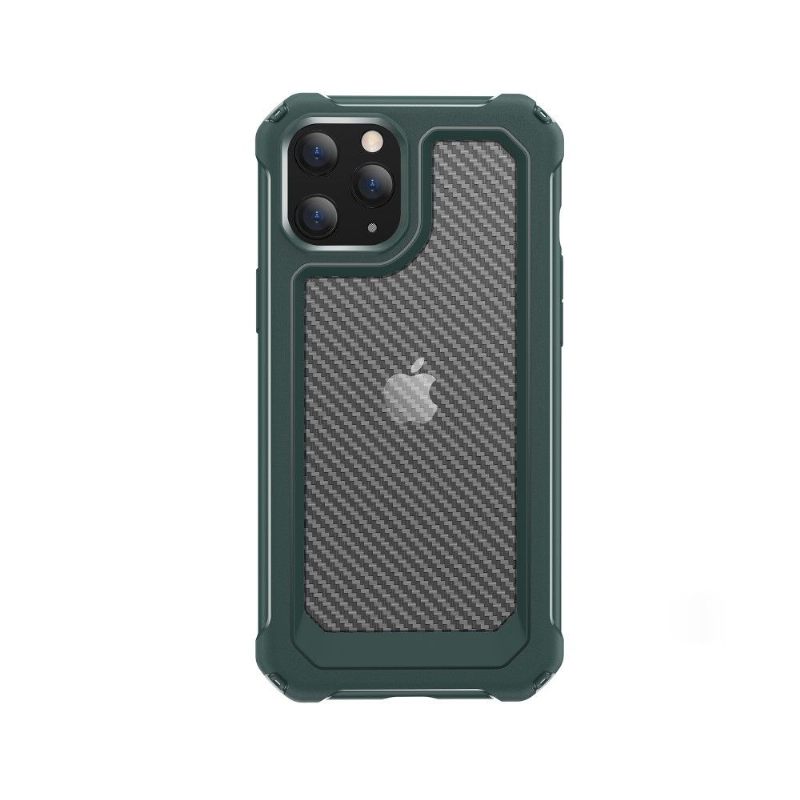 Hoesje voor iPhone 12 Pro Max Doorzichtige Koolstofvezelstijl