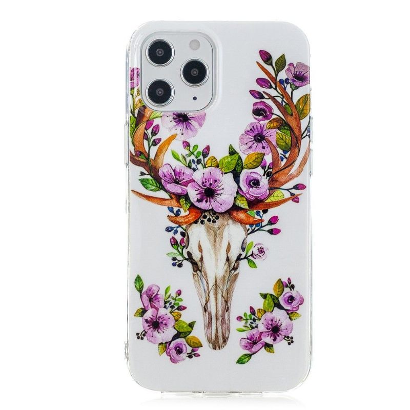 Hoesje voor iPhone 12 Pro Max Lichtgevende Herten En Bloemen