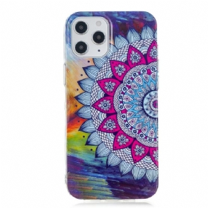 Hoesje voor iPhone 12 Pro Max Lichtgevende Kleurrijke Mandala