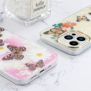 Hoesje voor iPhone 12 Pro Max Vlinders En Bloemen