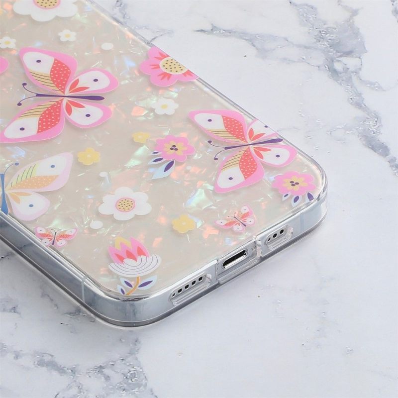 Hoesje voor iPhone 12 Pro Max Vlinders En Bloemen