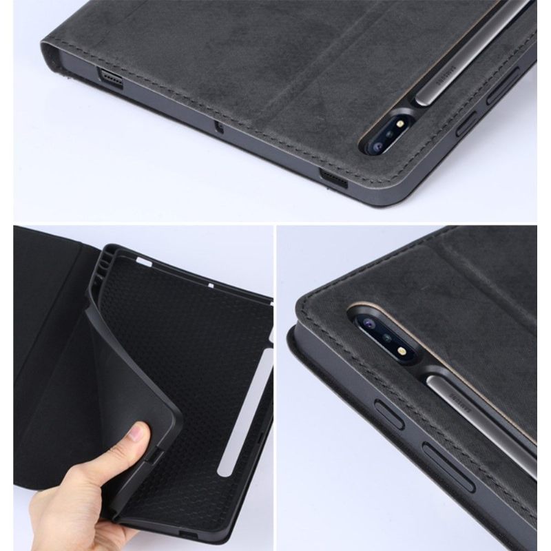 Folio-hoesje voor Samsung Galaxy Tab S7+ Anti-fall Mat Leereffect