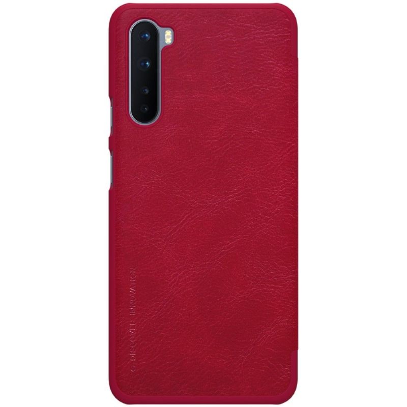 Folio-hoesje voor OnePlus Nord Qin Series Ledereffect - Rood